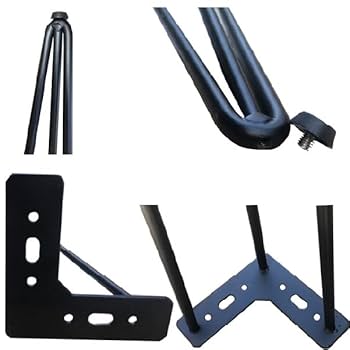 アイアンテーブル脚　2本セット　マットブラック　DIY　アジャスター付き B テーブル脚 ダイニング 一枚板用アイアン脚 アジャスター付き 2